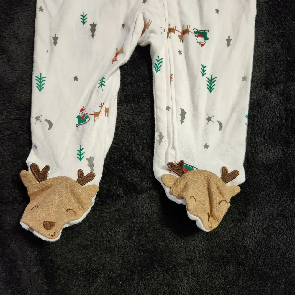 Just One You Made By Carter's Christmas Two Way Zipper Pajama With Antler Hat 6M